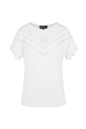 Elvira Casuals Dames shirt km ronde hals kort Elvira Casuals E23-011 026 White