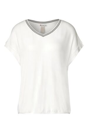 Street One Dames shirt km v-hals kort Street One 319584 10108 off white