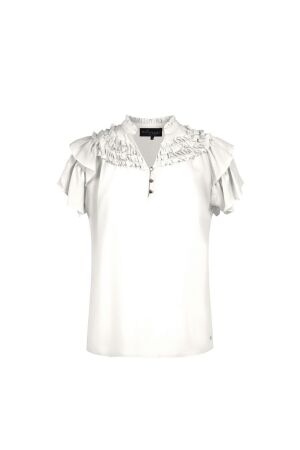 Elvira Casuals Dames blouse zm kort Elvira Casuals E2 24-042 015 off white
