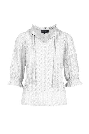 Elvira Casuals Dames blouse lm kort Elvira Casuals E1 24-017 015 Off White