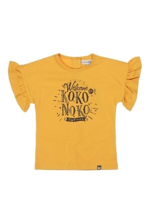 Koko Noko Meisjes shirt km ronde hals kort Koko Noko v42942-37 ochre