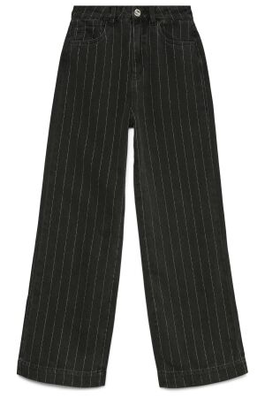 Vero Moda Dames broek wijd denim Vero Moda 10336707 DARK GREY DENIM