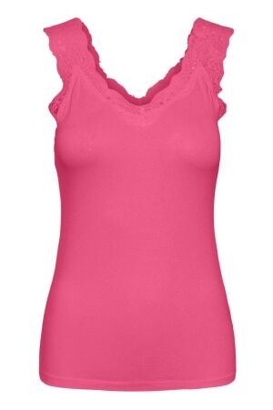 Pieces Dames top kort zm Pieces 17106017 Hot Pink