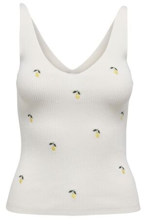 Jacqueline de Yong Dames top kort zm Jacqueline de Yong 15257194 Cloud Dancer Lemon