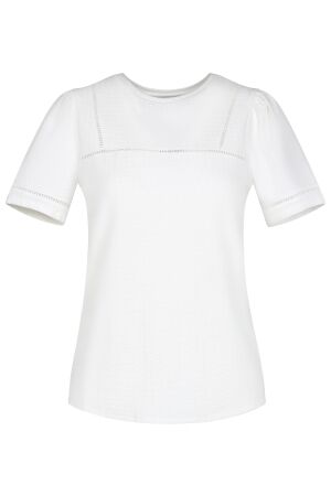 Elvira Casuals Dames shirt km ronde hals kort Elvira Casuals E2 24-003 015 off white