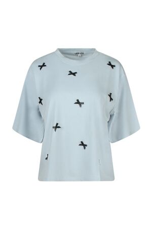 lizzi lou Dames shirt km ronde hals kort lizzi lou Beau Z90492 14-4112 skyway/blauw licht