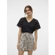 Vero Moda  Dames shirt km ronde hals kort Direct leverbaar uit de webshop van www.lots-of-fashion.nl/