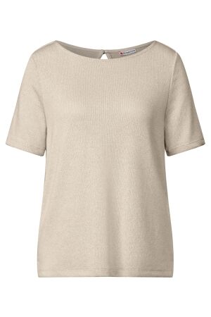 Street One Dames shirt km ronde hals kort Street One 322696 16269 moonstone sand