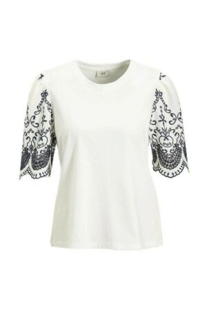 Jacqueline de Yong Dames shirt km ronde hals kort Jacqueline de Yong 15341457 CLOUD DANCER