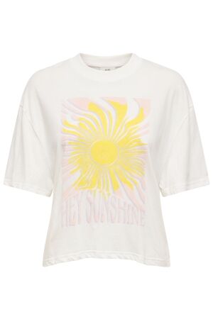 Jacqueline de Yong Dames shirt km ronde hals kort Jacqueline de Yong 15345725 Print Sun/cloud dancer