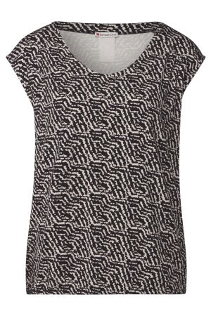 Street One Dames shirt km ronde hals kort Street One 323166 30001 black