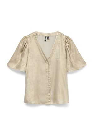 Vero Moda Dames shirt km ronde hals kort Vero Moda 10340935 gold colour