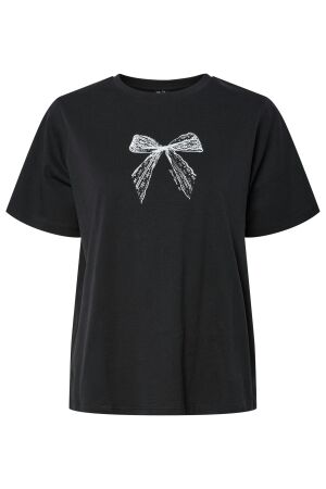 Pieces 17160724 BLACK/ PRINT LACE BOW