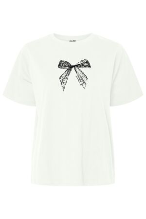 Pieces 17160724 BRIGHT WHITE/BLACK LACE BOW