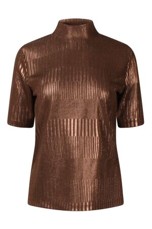 So Soire Dames shirt km ronde hals kort So Soire Libby W10591 cognac