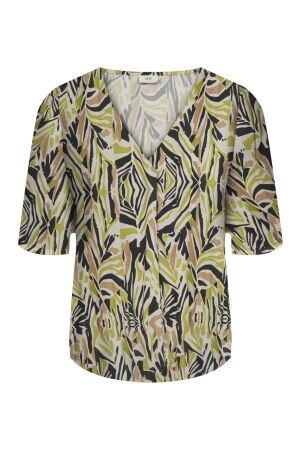 Jacqueline de Yong Dames shirt km v-hals kort Jacqueline de Yong 15341271 BLACK