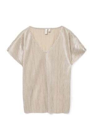 Vero Moda Dames shirt km v-hals kort Vero Moda 10334193 Silver Colour