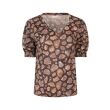 City Life polyester/viscose Dames shirt km v-hals kort Direct leverbaar uit de webshop van www.lots-of-fashion.nl/