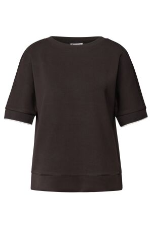 Street One Dames shirt km v-hals kort Street One 323881 16866 deep roast brown