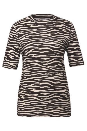Street One Dames shirt km turt kort Street One 324030 26866 deep roast brown