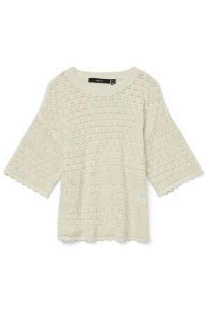 Vero Moda Dames shirt 3/4 mw ronde hals kort Vero Moda 10330710 birch