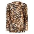 City Life polyester/viscose/elasthan Dames shirt lm ronde hals kort Direct leverbaar uit de webshop van www.lots-of-fashion.nl/