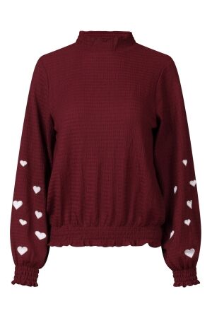 City Life Dames shirt lm ronde hals kort City Life Mieke W10536 19-1724 cabernet