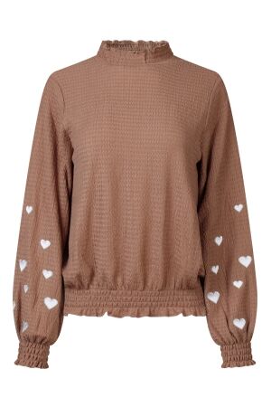 City Life Dames shirt lm ronde hals kort City Life Mieke W10536 17-1321 woodsmoke