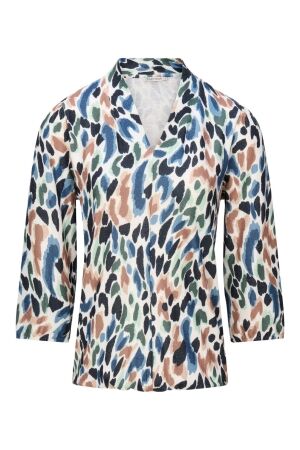 Dreamstar Dames shirt lm ronde hals kort Dreamstar W25 148 Beluga multicolor