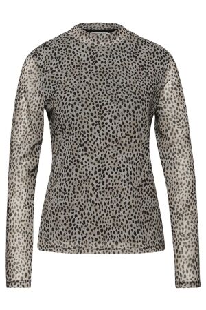 Street One Dames shirt lm ronde hals kort Street One 324187 36871 sanded beige