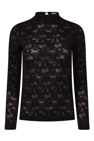 lizzi lou Dames shirt lm ronde hals kort lizzi lou 213933 W10542 black