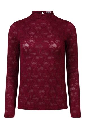 lizzi lou Dames shirt lm ronde hals kort lizzi lou 213933 W10542 as sample bordeaux