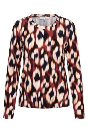&co Dames shirt lm ronde hals kort &co TO316 LW-Wine Red 56085