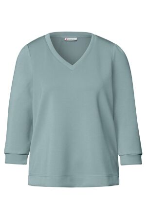 Street One Dames shirt lm v-hals kort Street One 323879 17020 arona blue