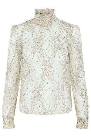Pieces Dames shirt lm turt kort Pieces 17118700 gilded beige