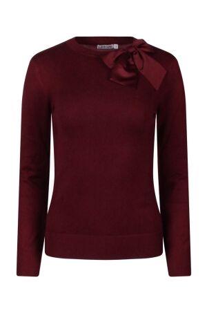 lizzi lou Dames trui lm ronde hals kort lizzi lou 304570 W10384 19-1724 cabernet/bordo rood