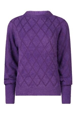 City Life Dames trui lm ronde hals kort City Life LSW7280125 W10500 19-3542 pansy/paars