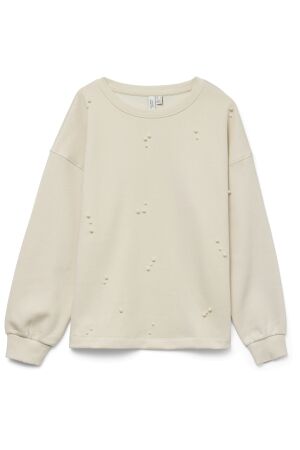 Vero Moda Dames trui lm ronde hals kort Vero Moda 10333582 birch detail pearls
