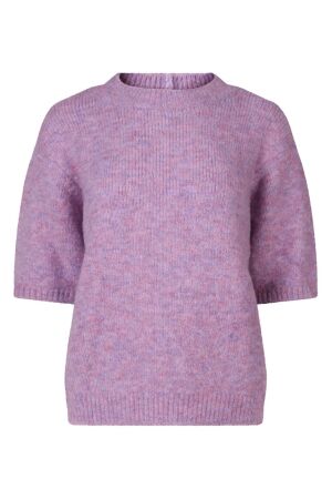 lizzi lou Dames trui lm ronde hals kort lizzi lou Emma W10400 lilac melange