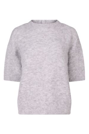lizzi lou Dames trui lm ronde hals kort lizzi lou Emma W10400 light grey melee