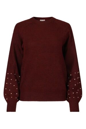 City Life Dames trui lm ronde hals kort City Life Saar W10405 19-1724 cabernet melee