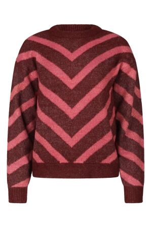 lizzi lou Dames trui lm ronde hals kort lizzi lou Monni W10409 19-1724 cabernet/bordo