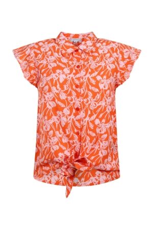 CL Essentials Dames blouse km kort CL Essentials Lana Z70453 bloem print Oranje