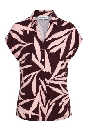 &co Dames blouse km kort &co Bl374 pa - aubergine
