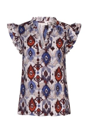 City Life Dames blouse km kort City Life 103462 W10024 19-1338 russet brown
