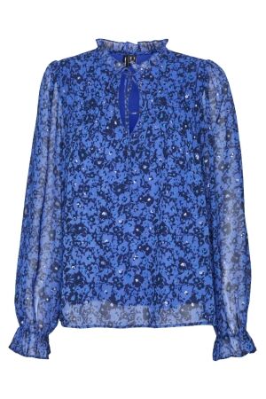 Vero Moda Dames blouse lm kort Vero Moda 10298016 Beaucoup Blue
