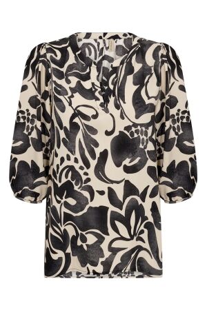 Soya Concept Dames blouse lm kort Soya Concept 41336 9999 black combi