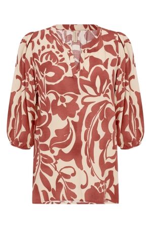 Soya Concept Dames blouse lm kort Soya Concept 41336 4577c miniral red combi