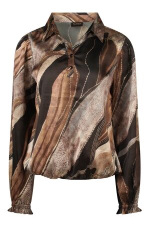 So Soire Dames blouse lm kort So Soire Cato W10455 vegen/naturel mocca