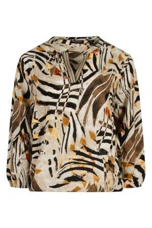 So Soire Dames blouse lm kort So Soire Elizia W10459 naturellen mocca